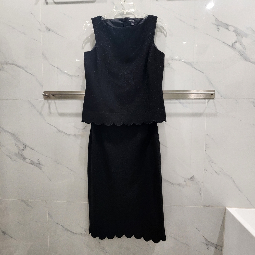 Emanuel Ungaro | Set | Women 2 piece Black Scallop Top Skirt Size 8